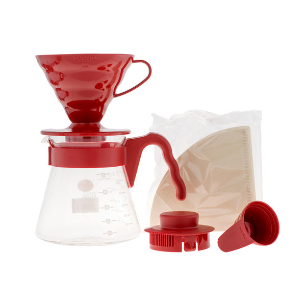 Hario V60 Pour Over Kit red - dripper 02 + server 700ml + filters